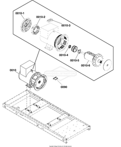 Alternator Group Diagram and Parts List for 076651-02  Briggs and Stratton Generator